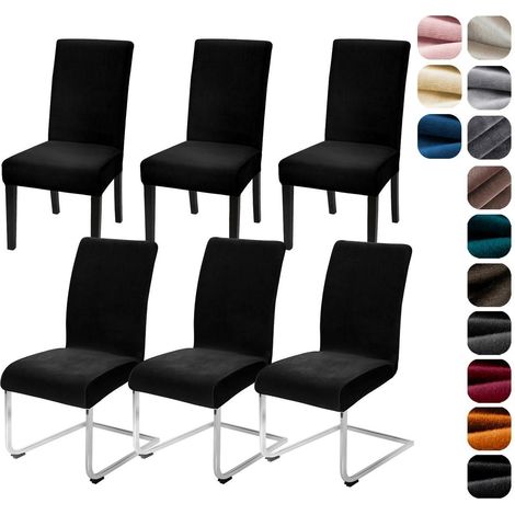Samt Stuhlhussen 6er Set, elastisch & waschbar, für Esszimmerstühle (1/5)