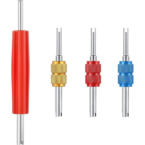 Noyau de Tige de Valve Schrader pour climatiseur R134 R12 A/C HVAC, Outil de démontage pour réparation de climatisation de Voiture R134 R12 A/C, Outils de réparation de pneus à Double tête (1/5)