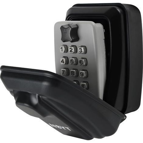 Boîte à clés portable avec serrure à combinaison, clavier à 9 chiffres, pour cacher une clé à l'extérieur, boîte de rangement étanche (1/5)