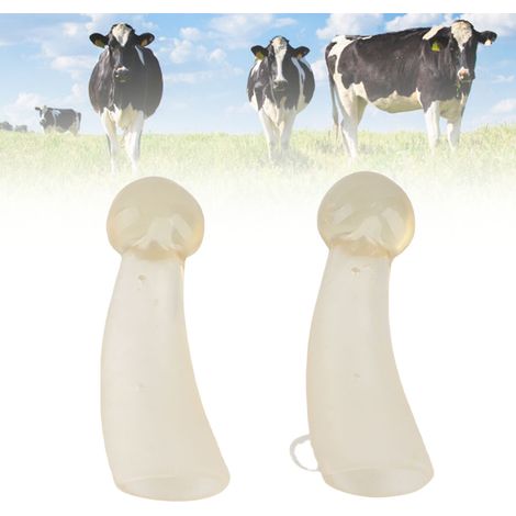 Couvercles de protection anti-bagarre pour cornes de vaches (paire) - Silicone - 17cm - Diamètre 5.0cm - Pour veaux et bovins adultes - Faciles à installer (1/5)