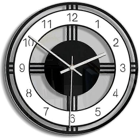 Horloge murale en acrylique de grande taille, au design moderne, à quartz et à piles, silencieuse, idéale pour la décoration intérieure et la cuisine. WHBYV (1/4)