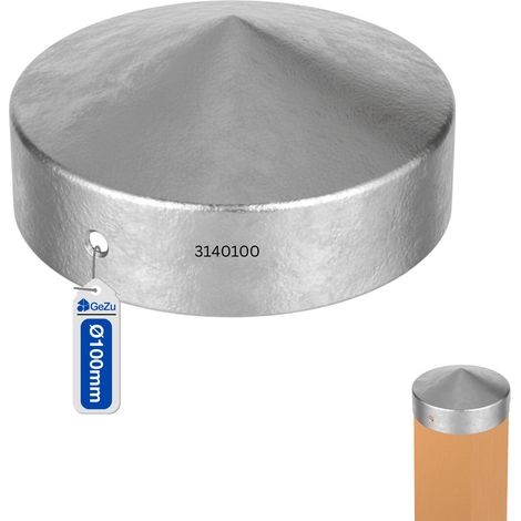 Chapeau Poteau Pyramidale Rond Ø 100 mm Galvanisé à Chaud Chapeau poteaux Capuchons