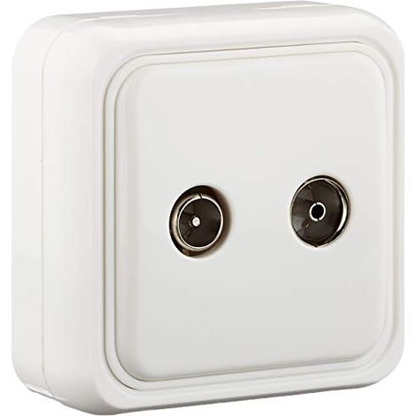 Fontini 18711052 Prise Tv-Fm Surface, Blanc (1/4)