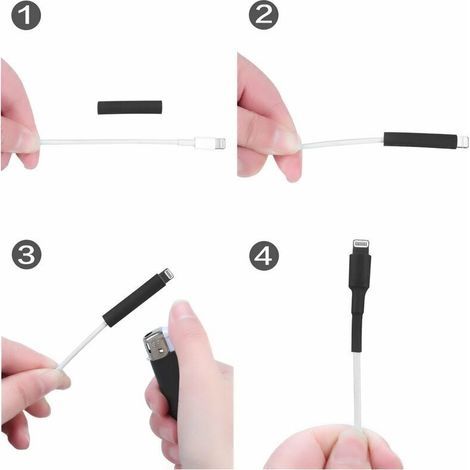 Gaine Thermoretractable Noire 625pcs Gaine Thermo Retractable Gaines Thermoretractables Un Assortiment de 8 Tailles 1 – 10 mm,GU.B/bon (1/4)