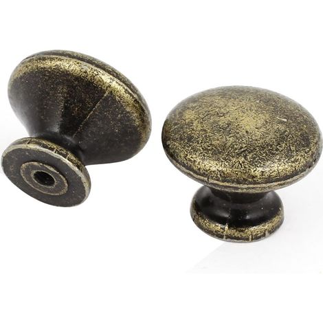 Retro Kochzubehör Stil Rund Schublade Pull Knob Griff 2,5 cm Dia 2 Pcs & Griffe Bronze Ton (1/2)