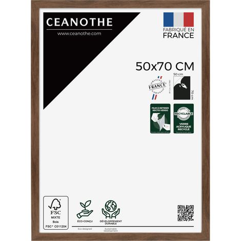 Cadre Photo Marron 50x70 cm et 70x50 cm - Convient au A2 et Affiche Poster – Cadre pour Photo 50x70 cm, Affiche ou Poster - Cadre Photo Eternel Marron 50x70 cm - Fabriqué en France - Verre acrylique I (1/5)