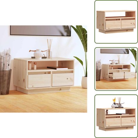 Meuble TV 60x35x37 cm Bois de pin massif - Meubles Tv - Meuble Tv - Buffet Bas - Meuble Rangement - Bois De Pin