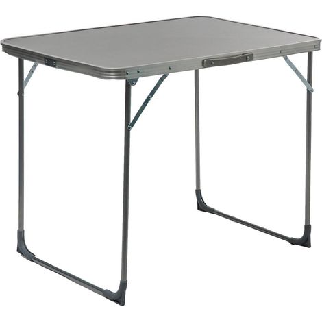 Table de jardin pliante en aluminium coloris gris, bleu - Longueur 80 x Profondeur 60 x Hauteur 70 cm (1/3)