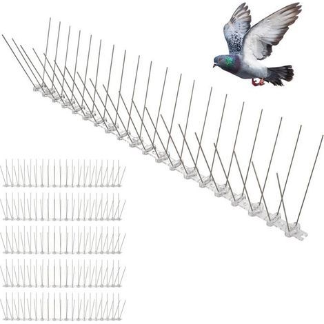 Pics Anti-Pigeon 3 mètres - Répulsif Pigeons Corbeaux Moineaux - Pointes inox - Flexible - Installation Facile Balcon, Fenêtre (1/5)