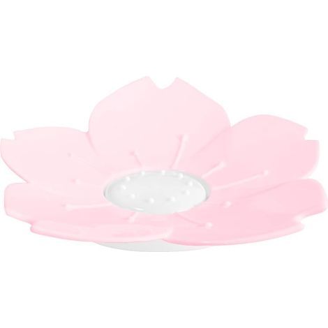 Jabonera con forma de flor de cerezo con desagüe, jabonera decorativa de doble capa, soporte para jabón para baño y cocina, 2 colores (rosa). (1/3)