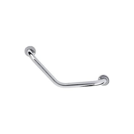 1 barre d'appui salle de bain, forme L, acier inoxydable 304, charge max 180 kg, fixation murale 3 trous, finition chromée miroir (1/5)