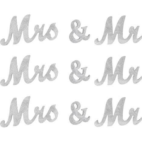 Plaque de table mariage personnalisée avec lettres en bois Mr et Mrs, décoration de mariage (1/5)