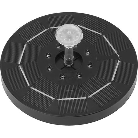 Fontaine solaire 3W, hauteur de levage 100cm, jet d'eau 50cm, bain d'oiseaux solaire avec lumières colorées (1/5)