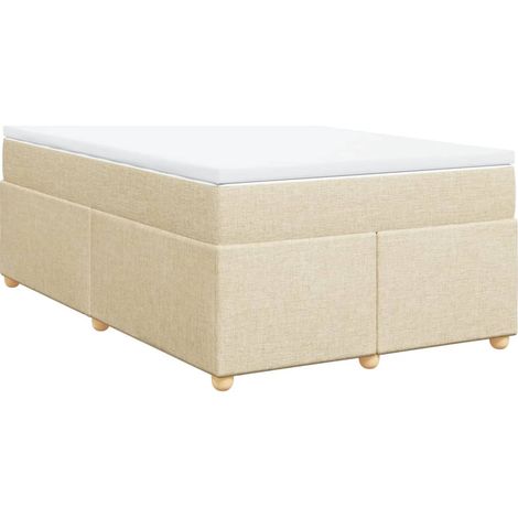 Maison Exclusive - Cama box spring con colchón tela color crema 1 (1/5)