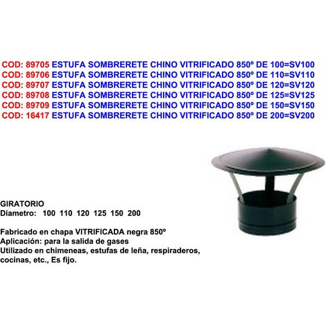 CHAPEAU FIXE CHINOIS VITRIFIÉ - 150 MM