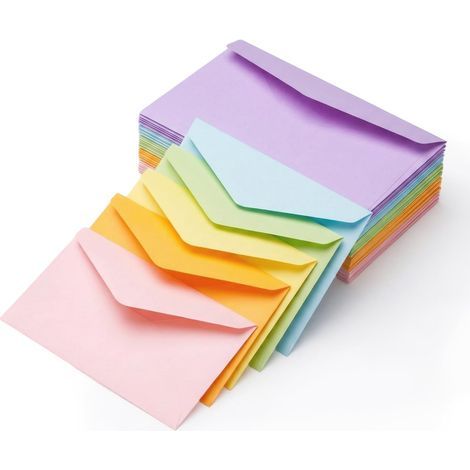 Enveloppes, Enveloppe C6, 40 Pièces Enveloppes Mini Enveloppe Multicolores pour Mariage de Cartes, Fournitures de Fête d'Anniversaire, 16 x 11 cm NHD06 (1/5)