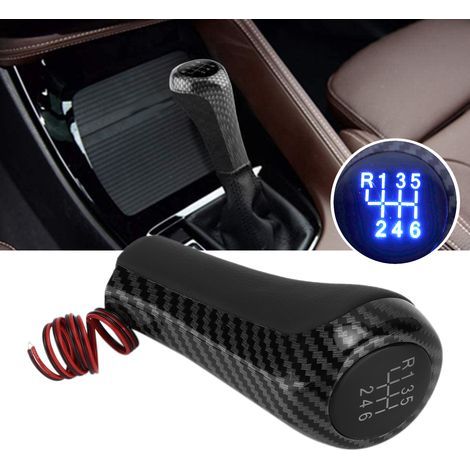 Pommeau de vitesse lumineux en fibre de carbone - 6 vitesses - Compatible BMW série 1 E81/E82/E87/E88/F20 (1/5)
