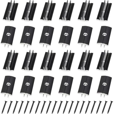 100 Pcs Clips Noir pour Planchers en Bois en Plastique T-Clips pour Planches de Terrasse 6 mm Espacement Entretoises Cachées avec 100 Vis pour Planches WPC/BPC Planches Composites (1/4)
