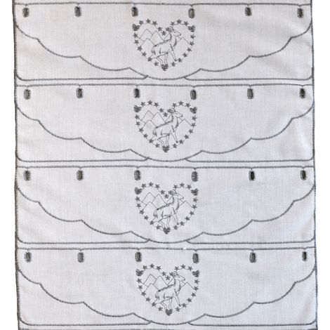 Modulable brodé ambiance montagne Gris 60x120 cm
