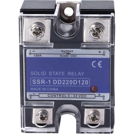 Einphasen-Halbleiterrelais, Eingang 3 bis 32 V DC, Last 5 bis 220 V DC, Halbleiterrelaismodul, 120 A