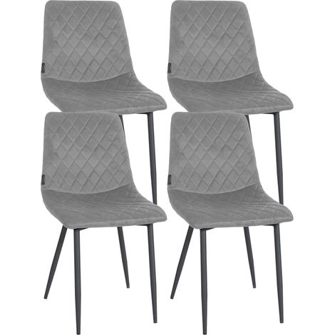 Set di 4 sedie Telde Velvet grigio
