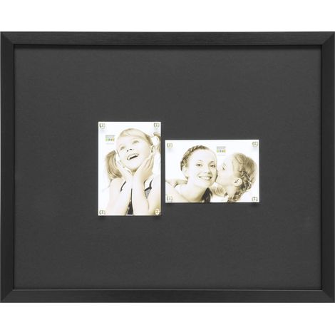 Cadre Photo Panneau Aimanté Bois Noir 34,6 x 44,6 x 1,6 cm (1/5)