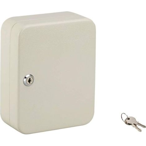 Armoire à clés verrouillable à 20 chiffres, boîte de rangement pour clés pour maison, bureau, appartement (blanc, style clé) (1/3)