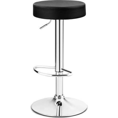 COSTWAY Tabouret de Bar Lot de 2, Hauteur Réglable 63-84,5 cm, Noir,1 (1/5)
