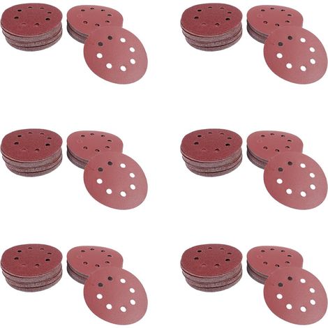 360PCS 5 pouces Disque de sable Papier de verre Classe 60 80 120 180 240 320 Gravier pour la puissance au hasard Piste Ponceuse (1/5)