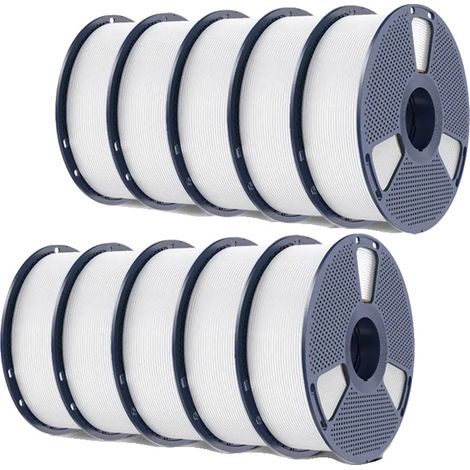 Filamento para impresión 3D, material ABS, compatible con impresoras FDM, blanco, 10 kg. (1/2)
