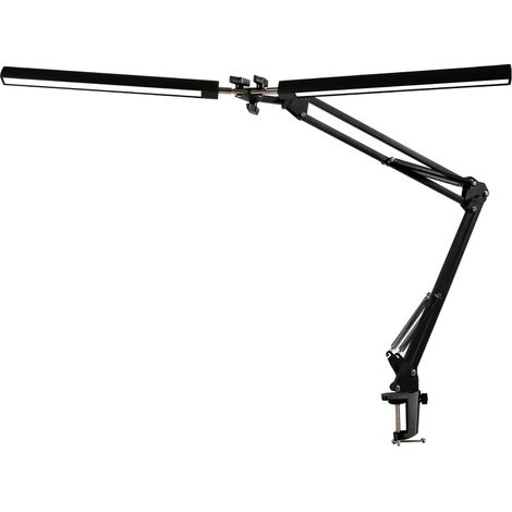 Lampe de bureau LED - Lampe de bureau LED noire puissante avec pince - Lampe de bureau LED de protection des yeux - 3 modes d'éclairage x 10 niveaux (1/5)