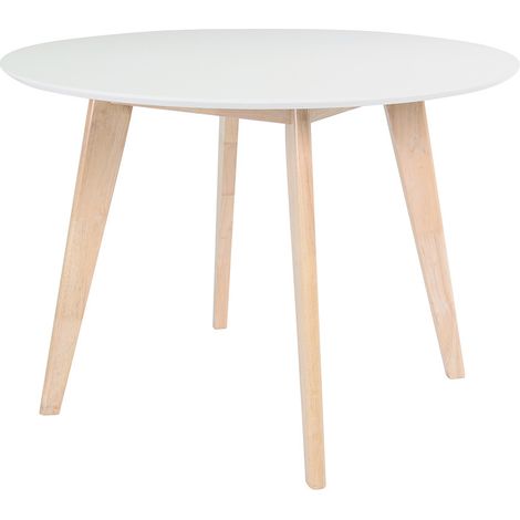 Design-Tisch LEENA Holz und Weiß D100