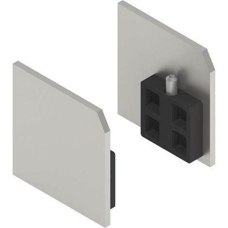 SOLIDO 100 Abdeckkappen-Set zu Wand-Montageprofil Edelstahl-Effekt (1/3)