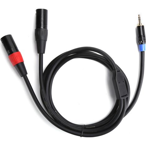 Câble Audio 3.5mm Jack Mâle vers Double XLR Mâle pour Console de Mixage 5m (1/5)