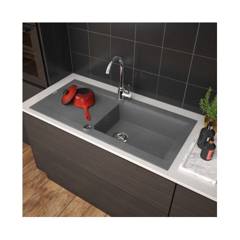 Einlegespüle OMEGA 1 XL Becken - Farbe - Betongrau (1/3)