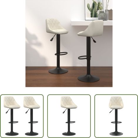 Barstühle -  Barhocker 2 Stk. Creme Samt (1/5)