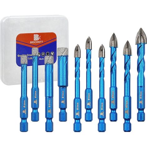 Diamantbohrer Set 6-10mm Sechskant Schaft für Fliesen, Keramik, Stein (1/5)