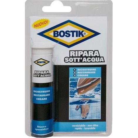 Stucco Epossidico Bicomponente Ripara Sott'acqua ' Bostik ' 56 Gr FER -196499 (1/2)