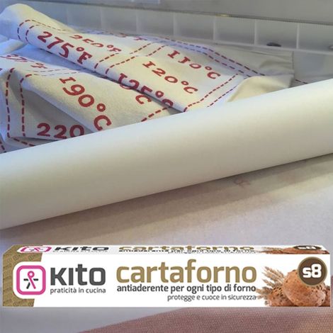 TrAdE Shop Traesio - Rotolo Bobina Carta Forno S8 41gr/mq Per Alimenti 3 Mt 280° Per Dolci Biscotti - (1/2)