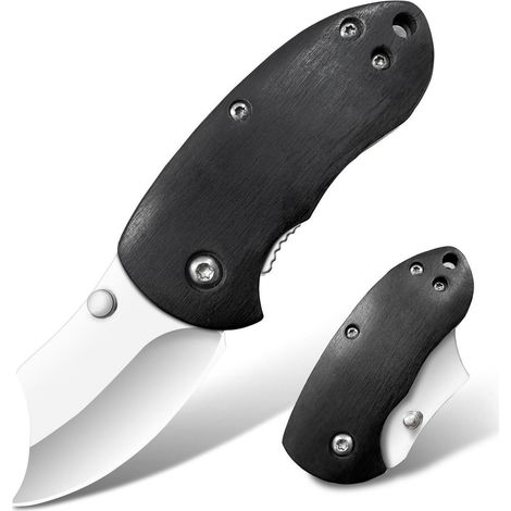 Klappmesser Mini EDC Edelstahl Klinge Holzgriff für Outdoor Camping Survival