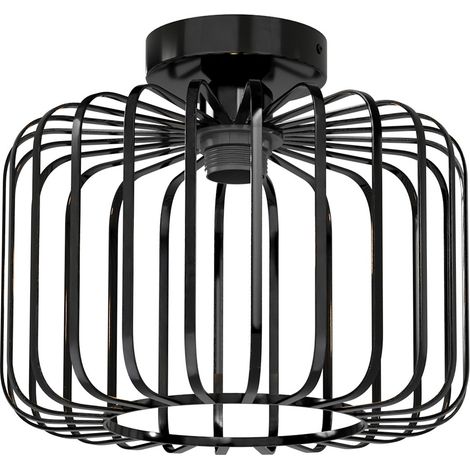 Emitto Ceiling Light Industrial Chandelier Metal Pendant Lamp Bedroom E27 Black