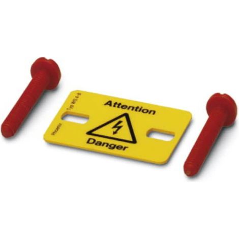 [NEUWERTIG] B-Ware Phoenix Contact Warnschild Danger 4 Klemmen Raster 6 Mm Kunststoff 10 St