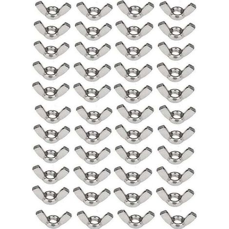 Lot de 50 écrous à oreilles en acier inoxydable 304 M6 (1/4 pouce) - Matériel de fixation à rotation manuelle (1/4)