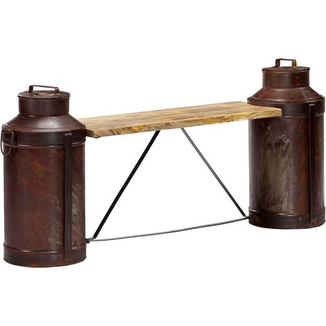 Milchkannen-Sitzbank 150 x 33 x 64 cm Massivholz Mango (1/5)