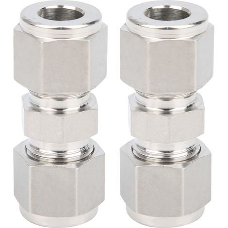 2 raccords à compression droits à double anneau en acier inoxydable 316 (Ф10) (1/5)