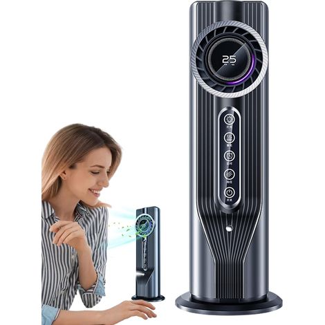 Climatiseur Mobile  Climatiseur Compact Silencieux - Rafraîchisseur Personnel Miniature Ventilateur de Bureau pour Chambre, Voiture, Camping, Tente et Espaces Restreints (1/5)