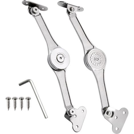 Armoire Meuble Ascenseur Réglable de Charnière de Support de Couvercle 2 pcs Pour Armoires, Dessus de Placard, Portes de Meubles, Charnières de Support de Levage (1/5)