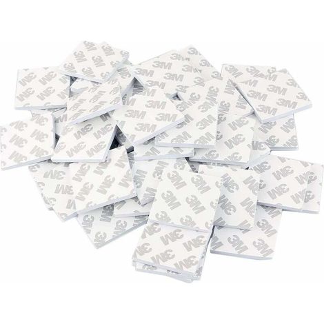 100 Pièces Autocollants Double Face - Double Face Extra Fort, Bande de Mousse Forte Adhésif de Montage - Carré,5CM (1/5)