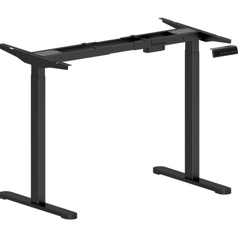 Cadre de bureau électrique réglable en hauteur avec double moteur et mémoires, cadre en acier noir (1/5)