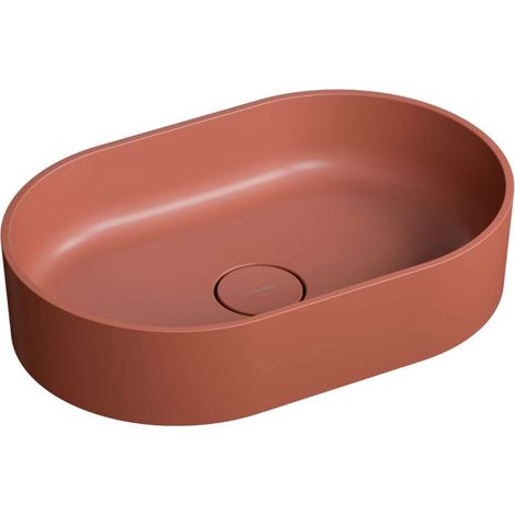 OMNIRES Ovo M+ - Lavabo da appoggio 55x36 cm, senza troppopieno, rosso OVOUNTE (1/4)